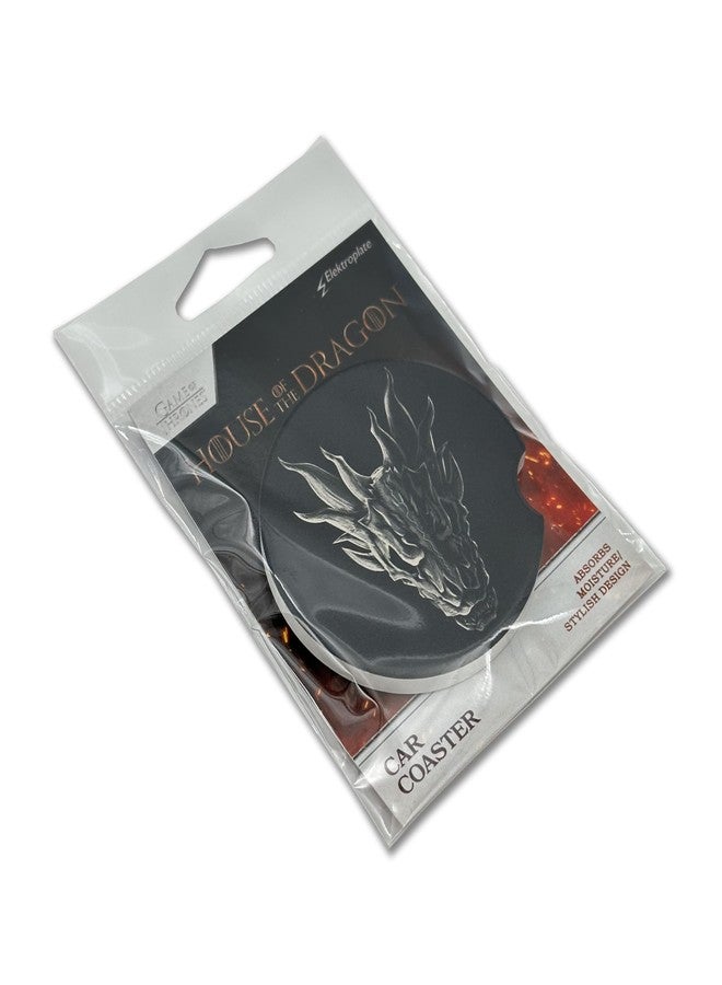 Elektroplate قواعد أكواب سيراميكية للسيارات من إليكتروبليت، مرخصة رسميًا من هاوس أوف ذا دراغون، بتصميم جمجمة باليريون (قطر 2.6 بوصة) | مناسبة لجميع أنواع السيارات والشاحنات وسيارات الدفع الرباعي وغيرها | ماصة للماء، مانعة للانزلاق، متينة | طقم من قطعتين - Image 4